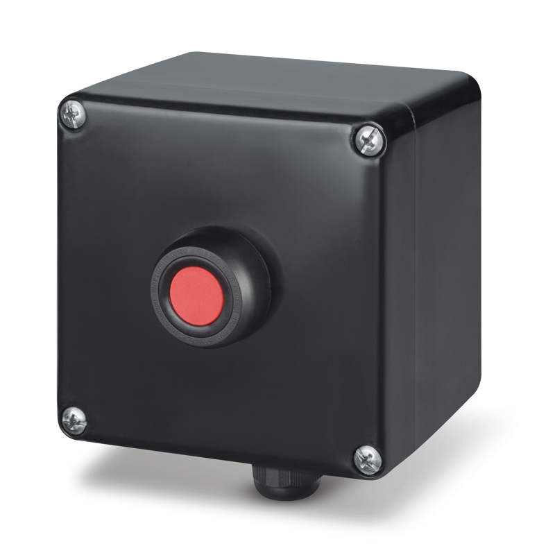 122x120x90mm IP66 PUSH BUTTON 1NO+1NC RED THERMOSETTING